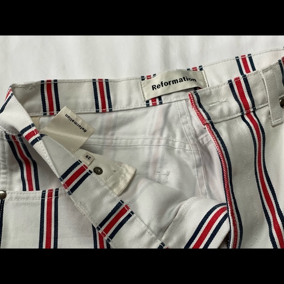 Reformation // Roper Pants // Size 29 // White Red Blue // Wide Leg - Picture 6 of 6